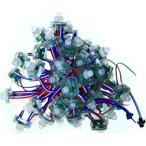 1000pcs Color Changing square DC 5V IP68 LED pixel module 50pcs/string WS2811 Dream Color RGB Addressable LED Pixel String Light