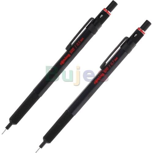 Rotring 500 0.5mm/0.7mm Mechanical Pencil, Black ,Hexagonal barrel ensures fatigue-free writing,School art supplies
