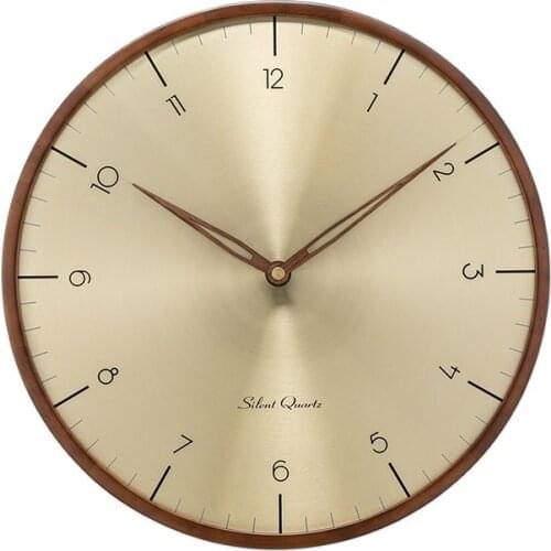 Nordic Luxury Wall Clock Metal Gold Modern Clcoks Wall Home Decor Living Room Watch Home Solid Wood Relogio De Parede Gift FZ641