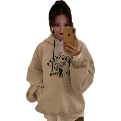 2021 Fashion Letter Cartoon Hoodies Streetwear Fleece Man Woman Pullover Sweatshirt Spring Atumn Loose Casual Hooded For Women