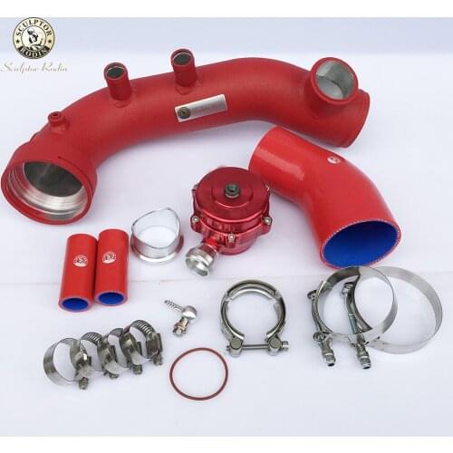 Charge pipe N54 135i 335i 3.0T charge pipe 135i 335i 335xi 335is E81 E82 E87 E88 E90 E91 E92 E93 charge pipe kit+BOV QR50MM red