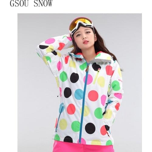 GSOU SNOW New Designer womens ski suit Outdoor Hiking Camping Coat Winter Waterproof Windproof Clothing Snowboard jackets