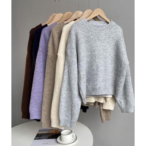 ZHISILAO O-neck Long Sleeve Knitted Sweater Women Plus Size Solid Pullover Sweater Autumn Winter 2020 Tops Warm Thick Sweater