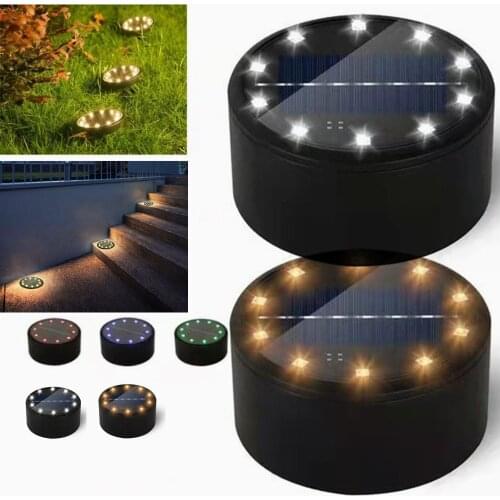 1/2/4Pcs Solar Ground Light 10 LED Solar Garden Lights Waterproof LandscapeLawn Light Solar Powered Pathway Lights for Yard Lawn