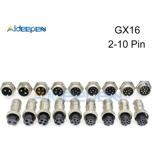 1set GX16 2/3/4/5/6/7/8/9/10 Pin Male & Female 16mm Circular Aviation Socket Plug Wire Panel Connector 2-10 Pin