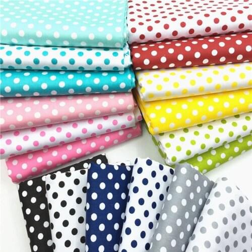 100% Twill Cotton 22 Candy Colors Polka Dot Printed Fabric Dot Fabric Patchwork Cloth Dress Quilting Home Decoration