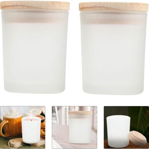 2pcs Practical DIY Candle Jars Glass Aromatherapy Candle Jars DIY Candle Cups