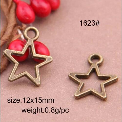20PCS/Lot 12x15mm Vintage Bronze Zinc Alloy Star Charms Pendant For Jewelry Finding
