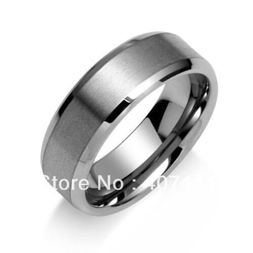 20pcs/Lot Wholesales Free Shipping USA Hot Selling Brushed Matte Center Unisex Tungsten Ring 8mm Wedding Band Ring