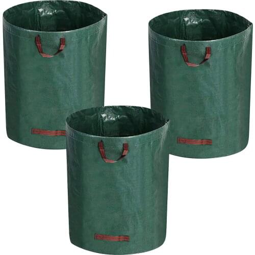 3pcs Large Capacity Garden Bag Reusable Leaf Sack Trash Can Foldable Garden Garbage Waste Collection Container Storage Bag