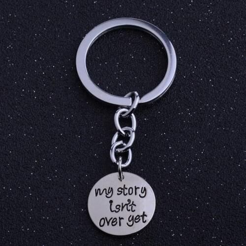 36PC Inspirational Keychains My Story Isn’t Over Yet Engraved Keyrings Women Men Key Chains Jewelry Gifts Encouragement Presents