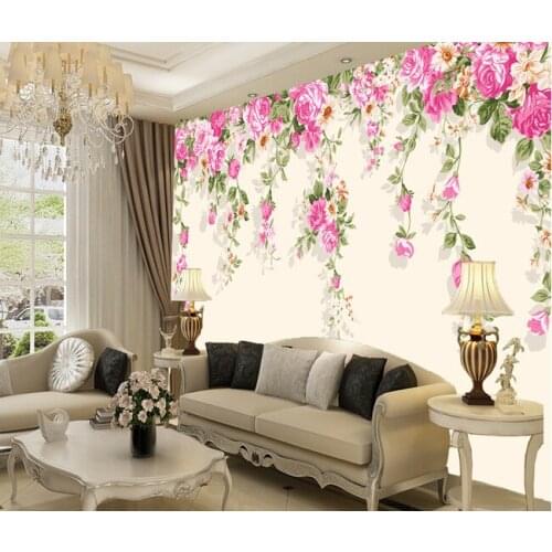 Custom flowers wallpaper 3D, rose wall for living room bedroom TV background wall waterproof papel DE parede