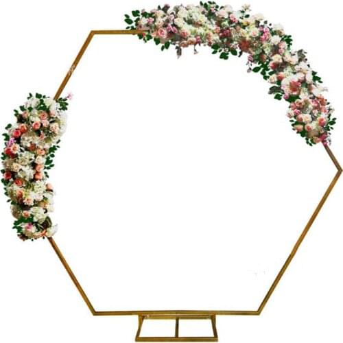 Large size New wedding props iron arched background decorative flower frame 6 hexagon wreath frame