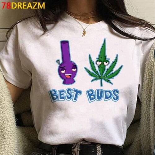 Bong Weed summer top tshirt male couple clothes vintage harajuku print streetwear summer top t-shirt kawaii streetwear