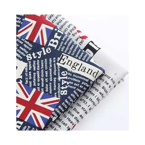 Upholstery Canvas Fabric Cotton Duck Fabric For Sofa Home Decrotion DIY Handmade Cushion Pillow bags Blue white English 50x50cm