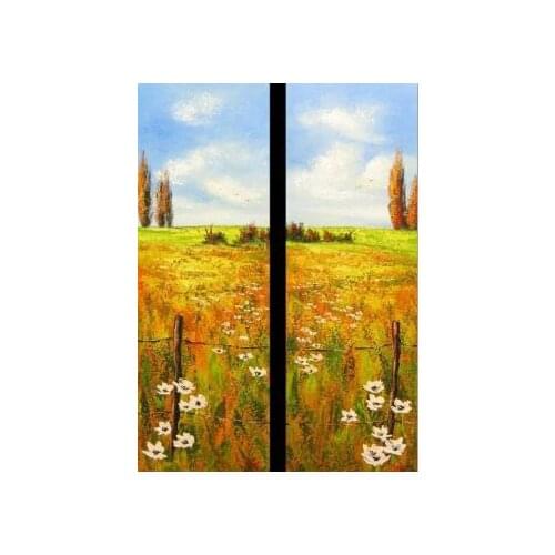 2 piece Hand Painted Oil Painting The Hope Of Spring II-Modern Flower Canvas Wall Art-Floral Wall Pictures for Living Rooms