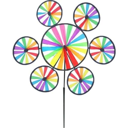 Colorful Windmill Wind Spinner Pinwheel Home Garden Yard Decoration Kid Toy Gift J60B