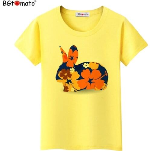 BGtomato Colorful design rabbit t-shirts Beautiful women short sleeve casual shirts Good quality brand tops cool tees cheap sale