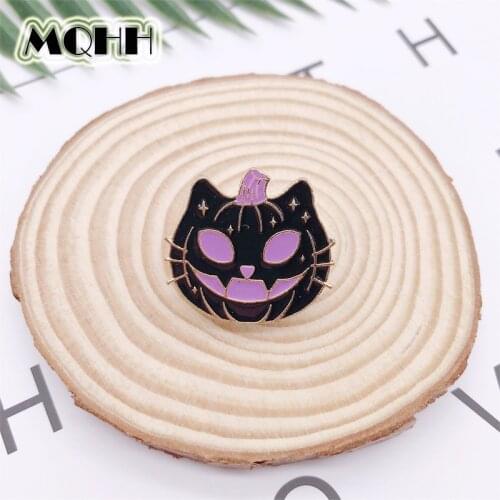 Creative Halloween Gift Pumpkin Skeleton Enamel Brooch Alloy Badge Denim Clothes Bag Pins Cute Punk Woman Jewelry Accessories