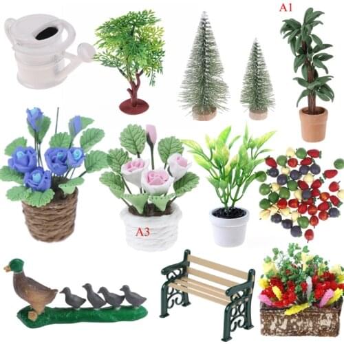 Dollhouse Miniature Pot Flowers Plant Seeds Garden Decoration Suitable Dollhouse Collection Childrens Roll Game