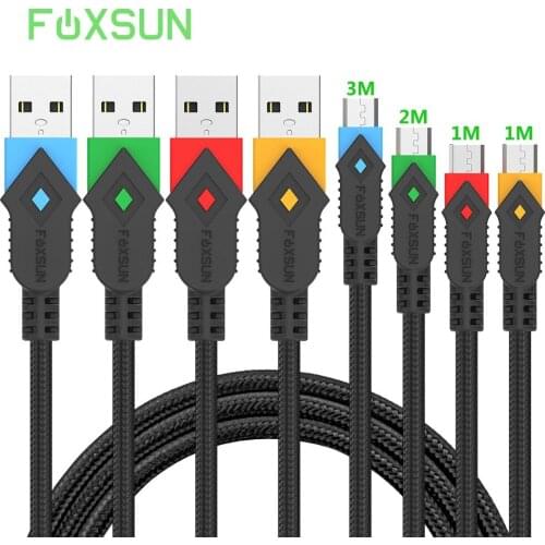 Foxsun Micro USB 2.0 A Cable Nylon Braided Android Charging Cable Cord for Samsung, Kindle, HTC, Nexus, LG, Sony and More