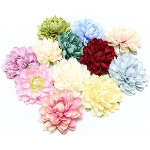 New Artificial Flowers Silk Chrysanthemum Flower Heads Party Wedding Decoration Simulation Fake Flower Home Decorations 10cm