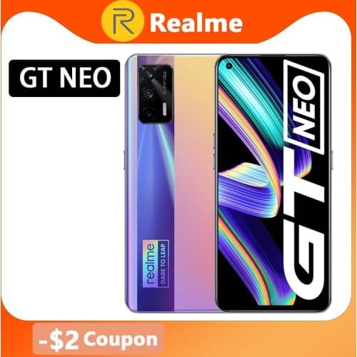 Original realme GT Neo 5G Mobile Phone 128GB 6.43"120Hz Super AMOLED Dimensity 1200 Octa Core 50W Fast Charge 64MP WIFI 6 NFC