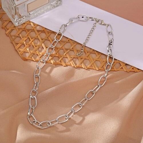 Punk Exaggerated Heavy Metal Big Thick Chain Choker Necklace Women Goth Fashion Night Club Jewelry Female Chocker Collier