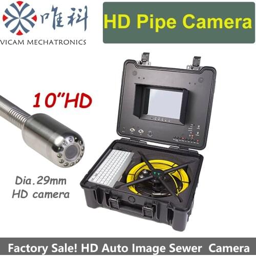 29MM Self leveling HD camera 30M cable portable pipeline inspection camera with 10inch HD color display