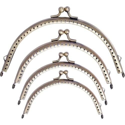 Frame Kiss Clasp Lock Bronze DIY Kiss Clasp Arch Metal Frame Casual Coin Purse Bag Wallet Lock Handbag Clutch Handle 12.5/15CM