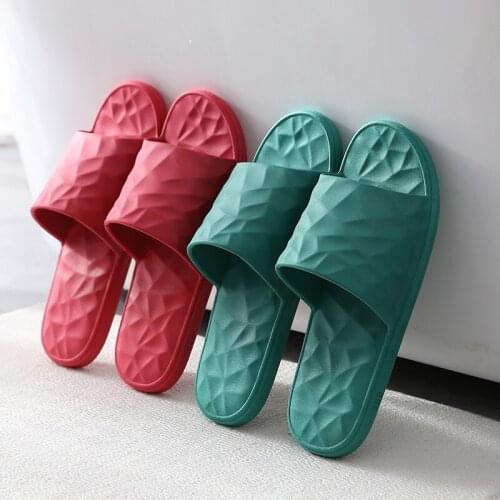 Geometric Candy Color Slippers Unisex Couple Indoor Shower Flip Flops Casual Beach Mens Shoes Slip-on Anti-slip Super Soft Flat