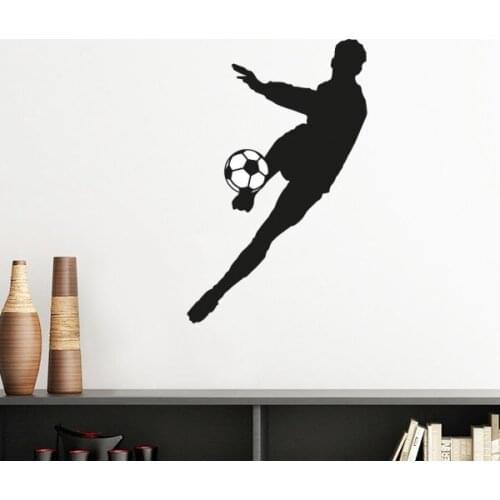 Sports Football Soccer Silhouette Silhouette Removable Wall Sticker Art Decals Mural DIY Wallpaper for Room Decal