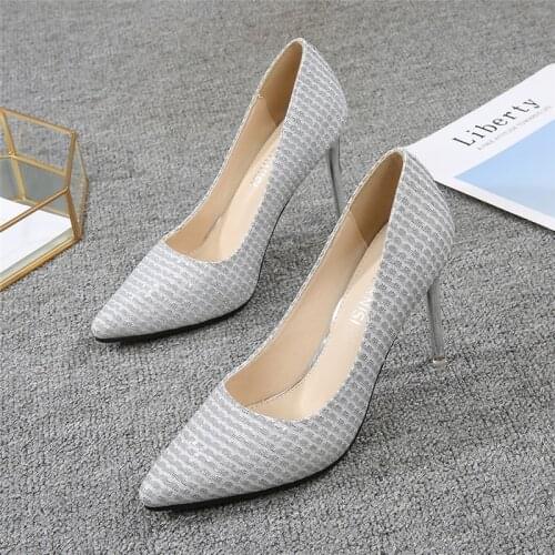 10CM Fashion Bow Women Pumps Leather High Heels Sexy Office sLady Heels Stiletto Ladies Wedding Shoes Butterfly