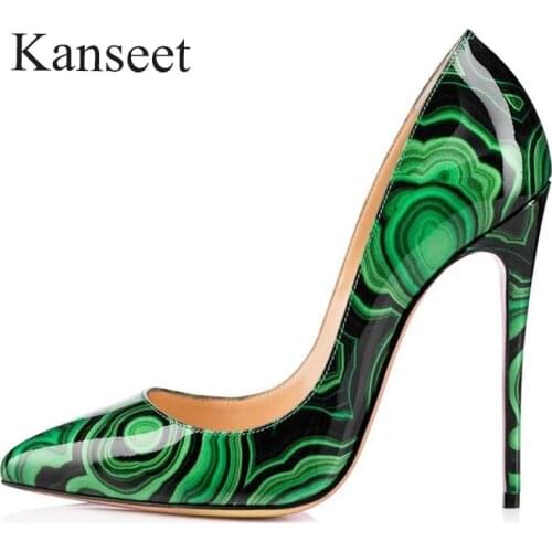 Kanseet New Womens Pumps Mixed Colors Party Prom Ladies Sexy Pointed Toe Stiletto Shallow High Heels Female Shoes Plus Size 43