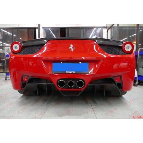 Z-ART full carbon fiber rear diffuser for Ferrari 458 high quality carbon fiber rear lip for Ferrari 458 carbon fiber rear chin