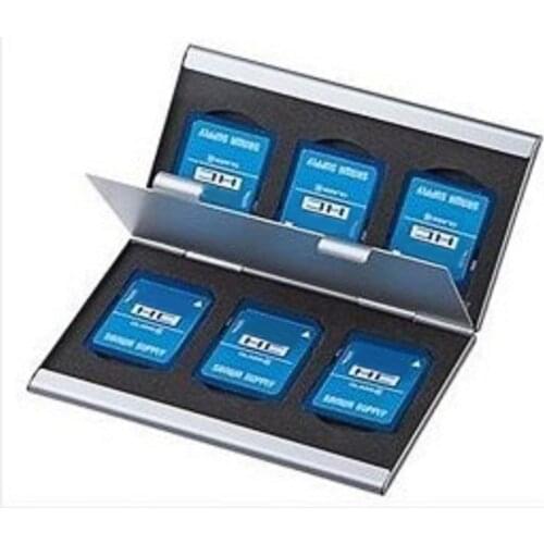 NEW Aluminium Alloy EVA Aluminum Micro for SD MMC TF Memory Card Storage Box Protecter Case 6 card