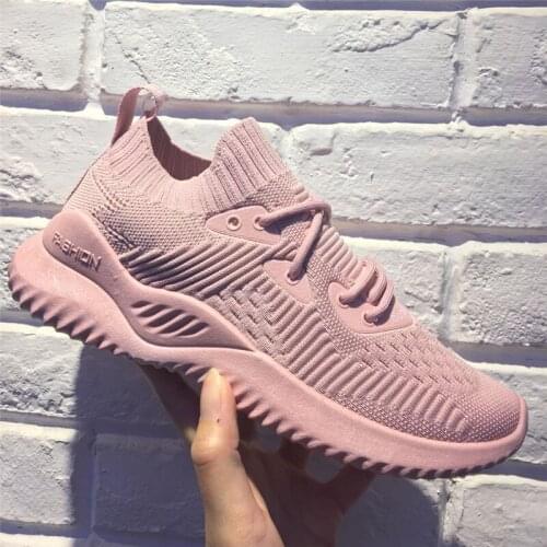 Women Sneakers Breathable Outdoor Walking Shoes Woman Mesh Casual Shoes Pink Lace-Up Ladies Shoes Fashion 2020 Female Sneakers
