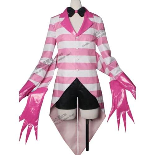 2020 Hazbin Hotel Dust Angel Cosplay Costume Uniform Women Girls Halloween Carnival Cosplay Costumes Full Set With Sock Gloves