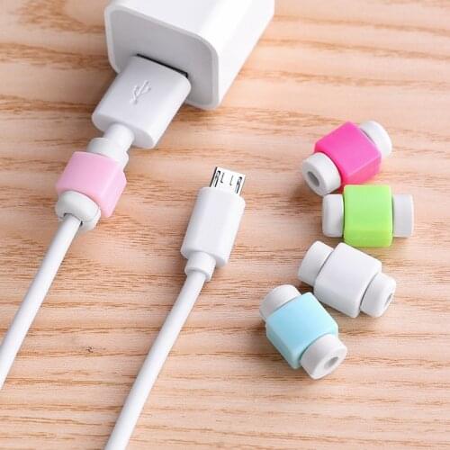 1Pc Silicone USB Cable Winder Protector Earphone Wire Cord Protection Cover Data Charger line Protective Sleeve For iphone 12