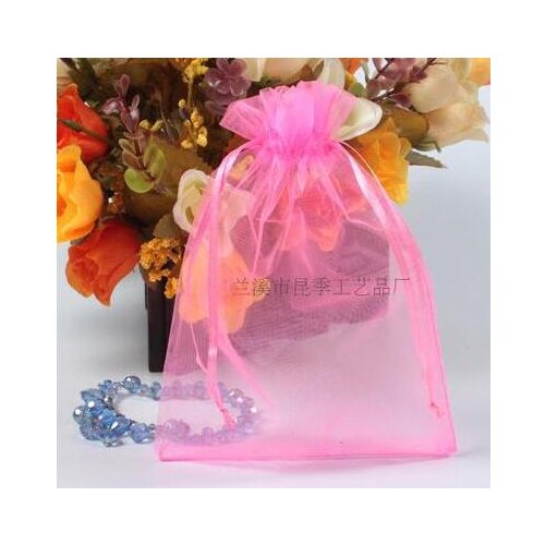 13x18cm pink yarn jewelry gift bag sachet pouch for Wedding Label Printing 100 / lot Wholesale