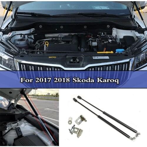 2pcs/Set For Skoda Karoq 2017 2018 2019 Car Refit Front Bonnet Hood Lift Hood Engine Cover Hydraulic Rod Strut Spring Shock Bar