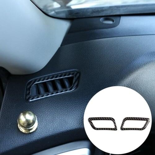 2Pcs Carbon Fiber ABS Central Control Dashboard Side Air Outlet Trim for Nissan X-Trail 2014-2018 Decoration Stickers
