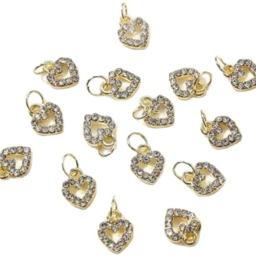2021 NEW Nail Piercing Heart Charms.10per Pack.12 mm /8 mm.Heart Shape Charm, Nail Dangle -Little Heart 10 dangling nail heart