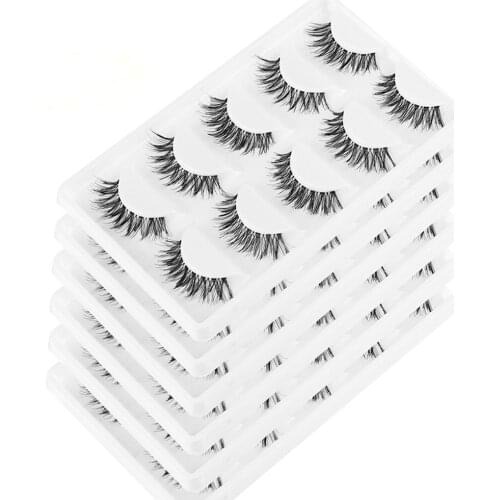 50Pairs Black Natural Cross False Eyelashes Handmade Makeup Eye Lashes Extension Beauty Cross False Eyelashes Wholesale&Dropship