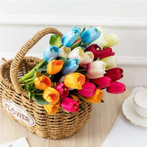 36cm 7 heads Artificial Tulips Flowers Home Garden Decoration Flower Bouquet Birthday Party Wedding Decoration Fake Flower