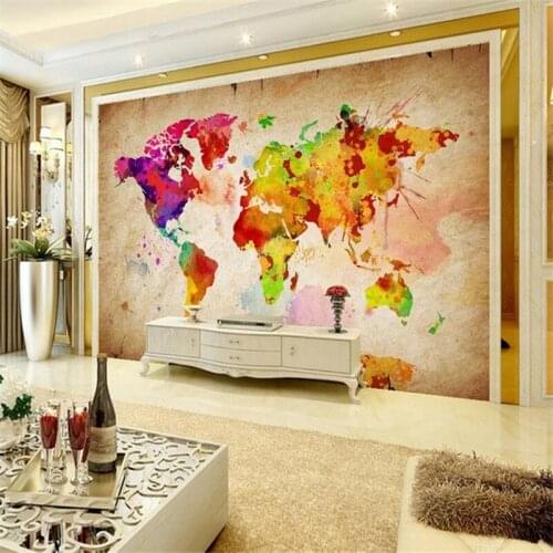 Beibehang 3D wall paper custom mural non-woven wallpaper Hd creative world map background wall papel de parede