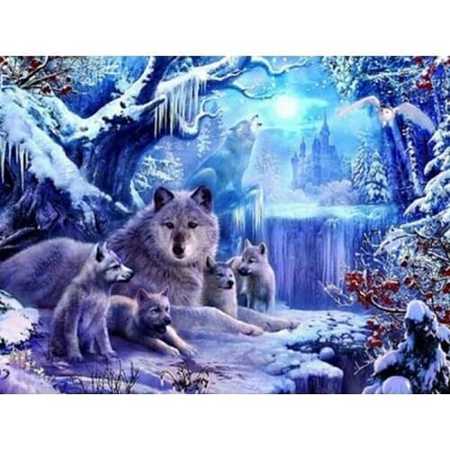 5D DIY Full Drill Diamond Painting Wolf Diamond Mosaic Diamond Embroidery Cross Stitch Picture Of Rhinestones Animal