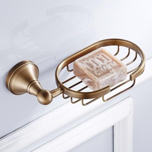 Antique Brass Soap Dishes Wall Mounted Soap Dish Soap Holder Box Soap Basket Holder Bathroom Accessories ZD886