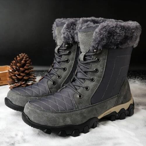 Botas Hombre Winter Boots For Men Umbrella Cloth Waterproof Plush To Keep Warm Lace-Up Casual Fashion Outdoor Hiking Snow Boots
