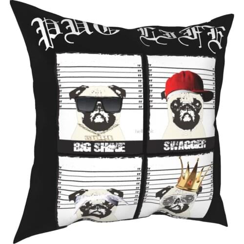 Pug Life Dog Pillowcase Printing Polyester Cushion Cover Decorations Pillow Case Cover Home Square 40X40cm
